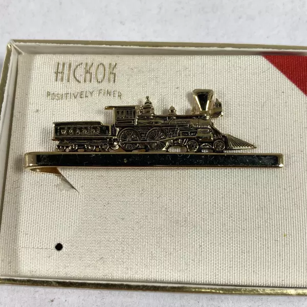 Vtg Hickok Gold Tone L&N System "The General" Train Tie Clip in Box 2"