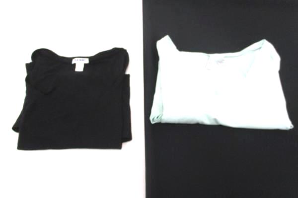 Lot of 2 Old Navy H&M Blue Black Short Sleeve Sleeveless Stretch Tops Women's L