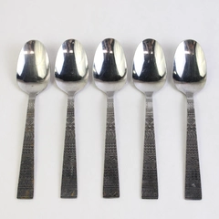 Lot of 5 Cambridge Cordoboda Oval Soup Spoons, 7.5" Stainless Steel 