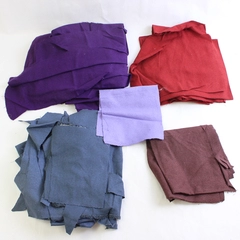 2 lb Lot of Raw Silk Fabric Scraps in Various Colors For Quilting Crafts