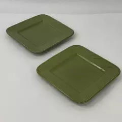 2 Signature Debbie Segura Sorrento Oregano Square Salad Plates