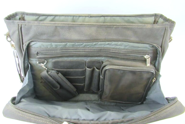 Kenneth Cole New York Laptop Bag with Compartments Black Gray Shoulder Strap