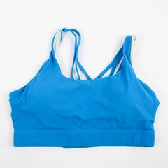 Iuga Solid Cerulean Blue Padded Wireless Sports Bra Women's 2XL