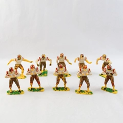 Lot of Ten 1969 Louis Marx Plastic Toy Football Figures