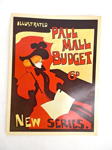 VTG 66 PALL MALL Art Nouveau Illustrated Giant Post Card Cigarette Advertisement