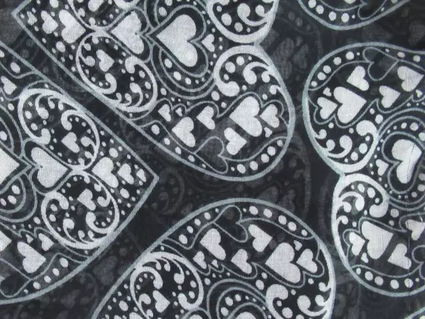 Lot of 3 Infinity Scarfs Black White Hearts Red Black Green Poinsettia