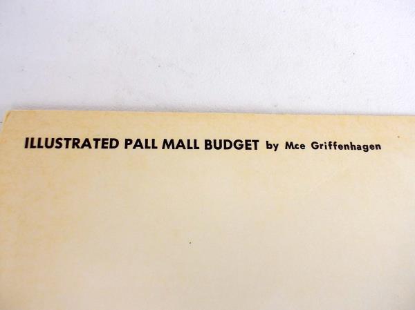 VTG 66 PALL MALL Art Nouveau Illustrated Giant Post Card Cigarette Advertisement