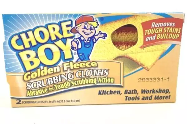 Lot of 3 Chore Boy Golden Fleece Scrubbing Cloths Yellow Red Kitchen Bathroom