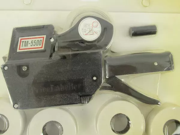 Vintage Price Marking Labeler Kit TM-5500 Black Business Thrift Yard Sale