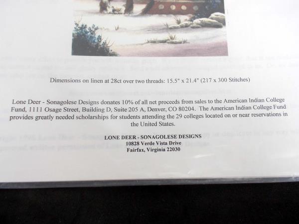 LONE DEER Sonagolese Design American Indian Cross Stitch CHEYENNE WINTER LD-9641