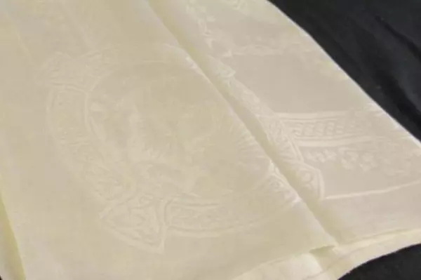 Lot of 10 Cloth Napkins Off White Floral Mythology Square Woven Fabric