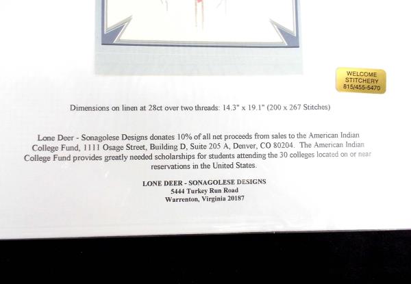LONE DEER Sonagolese Design American Indian Cross Stitch PORTRAIT OF WISDOM 9904
