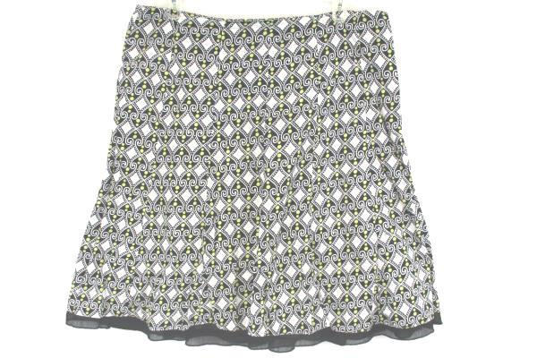 Women's Plus Style & Co.A-Line Black White Yellow Skirt Geometric Pattern Sz 18