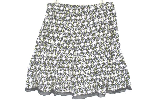 Women's Plus Style & Co.A-Line Black White Yellow Skirt Geometric Pattern Sz 18