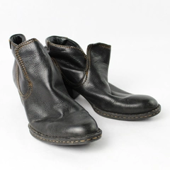 Born Black Real Leather Boot Cuban Heel Bootie Style Women's Size 7.5