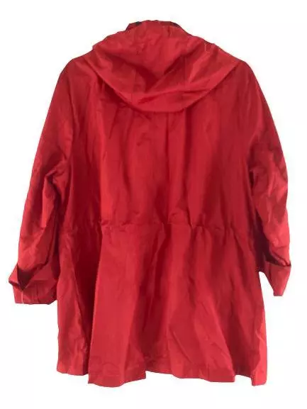 QVC Susan Graver Packable Jacket Red Folds into Pocket Women's Size Large