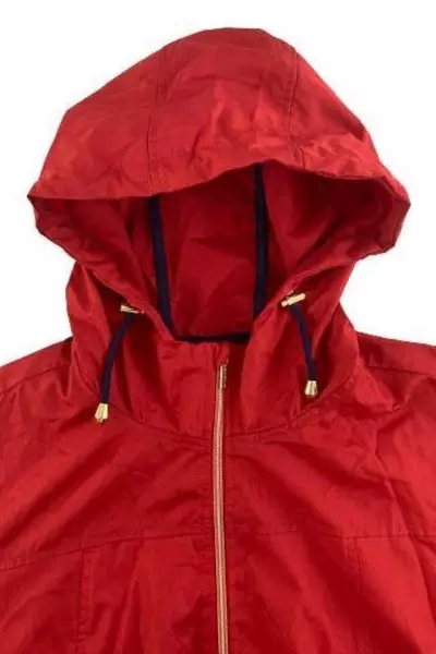 QVC Susan Graver Packable Jacket Red Folds into Pocket Women's Size Large