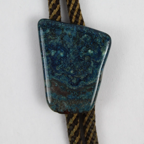 Azurite Gemstone Bolo Tie 16 Inch
