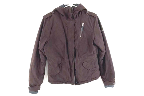 Columbia Sportswear Coat Jacket Women's Size Small Hood Brown Fleece Lining