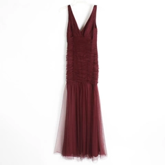 Sorella Vita Maroon Sleeveless Long Formal Bridesmaid Dress Women's Size 8