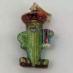 2004 Merck Family Old World Christmas Cool Cactus Glass Ornament