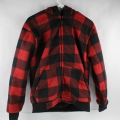 Sportswear Red and Black Fleece Lined Zip-Up Hoodie Men's Size Small