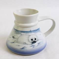 Vintage Otagiri Seal Pup Wide Bottom No Spill Mug 16 oz