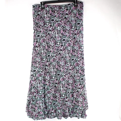 Style & Co. Black Green and Purple Floral Pattern Maxi Skirt Women's Size 16W
