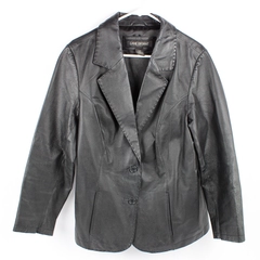 Lane Bryant Black Leather Jacket Women's Size 14/16