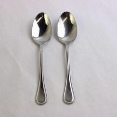 Lot of 2 Cuisinart Mansfield 7 7/8" Place Oval Soup Spoons 18/10 Stainless