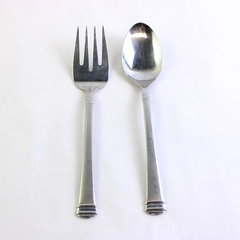 Lot Of 2 International Silver Riverton Frosted Stainless Steel Serving Set