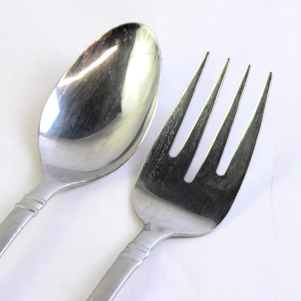 Lot Of 2 International Silver Riverton Frosted Stainless Steel Serving Set