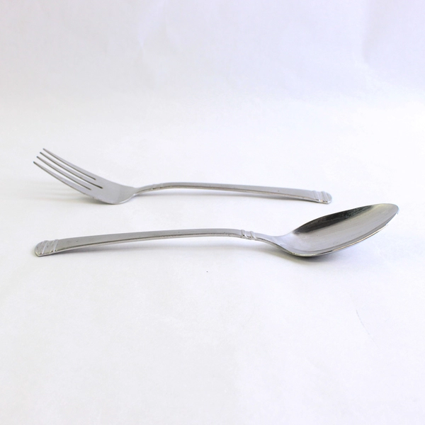 Lot Of 2 International Silver Riverton Frosted Stainless Steel Serving Set