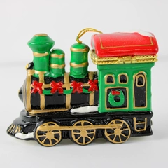 Vintage Ceramic Train Locomotive Christmas Ornament