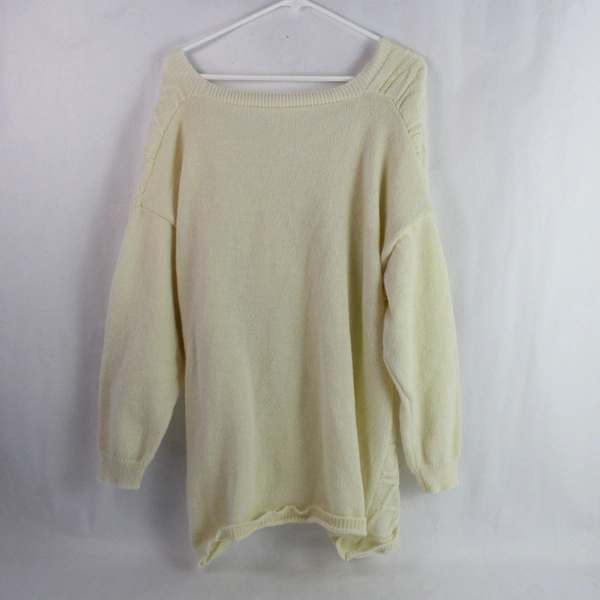Cream Long-Sleeved Knit Wrap Sweater Women's Size 1XL - Good Condition