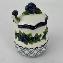 Vintage MWW Market Blueberry Jam Jar with Lid and Spoon