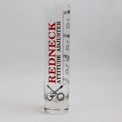 Scotty Large/Tall Clear Glass Shot Glass 'Redneck Attitude Adjuster' 7.5" Tall