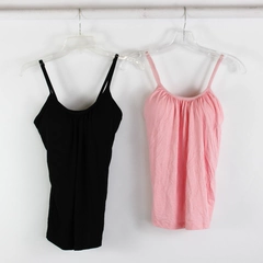 Lot of 2 Unbranded Tank Top Built-In Bra Women's Large Light Pink & Black