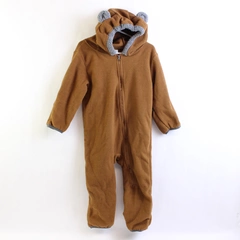 Cuddle Club Brown Fleece Bear Baby's One Piece Jumpsuit Size 18-24 Months