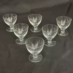 Set of 6 Elegant Clear Footed Dessert Glasses Bowls 3 Inch