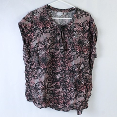 Junarose Women's Plus Size 22 Black Pink Short Sleeve Pullover Top