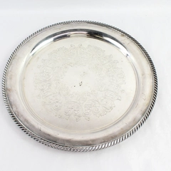 Wm A Rogers Silver Plated Serving Platter 14.5" Leaf Scroll Pattern