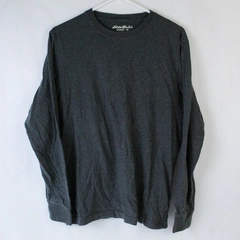 Eddie Bauer Men's Essential Long Sleeve Tee Charcoal Gray Size S Good Condition