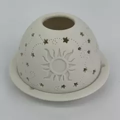 Sun Stars And Moon Ceramic Tealight Candle Holder