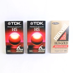 Lot of 3 Blank VHS Tapes Sealed T-120 6 hours