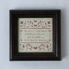 Vintage 1990 Scherenschnitte Framed Art Picture with Scissors Design 4.5"