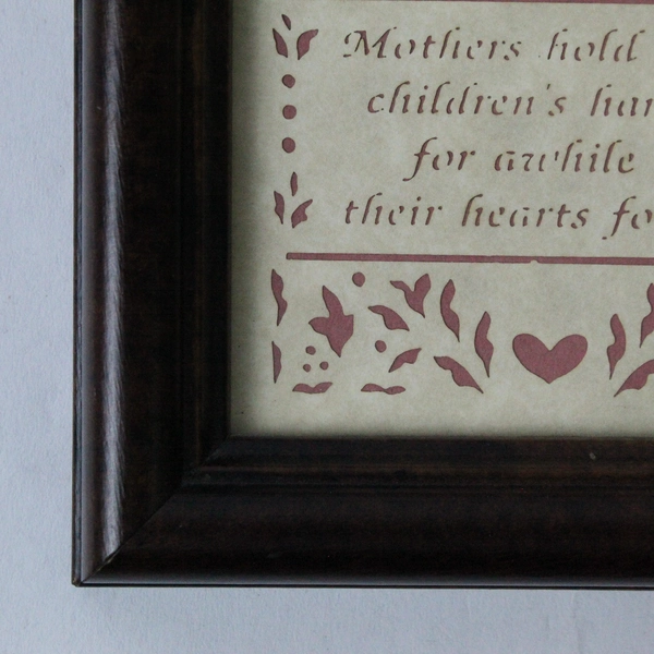 Vintage 1990 Scherenschnitte Framed Art Picture with Scissors Design 4.5"