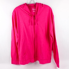 Hanes Women's Hot Pink XXL Zip-Up Hoodie Jacket Lightweight
