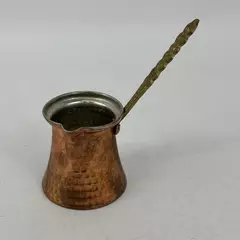 Vintage Rustic Hammered Copper and Brass Turkish Coffee Pot