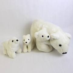 Lot of 3 White Polar Bear Soft Stuffed Animals Varied Sizes
